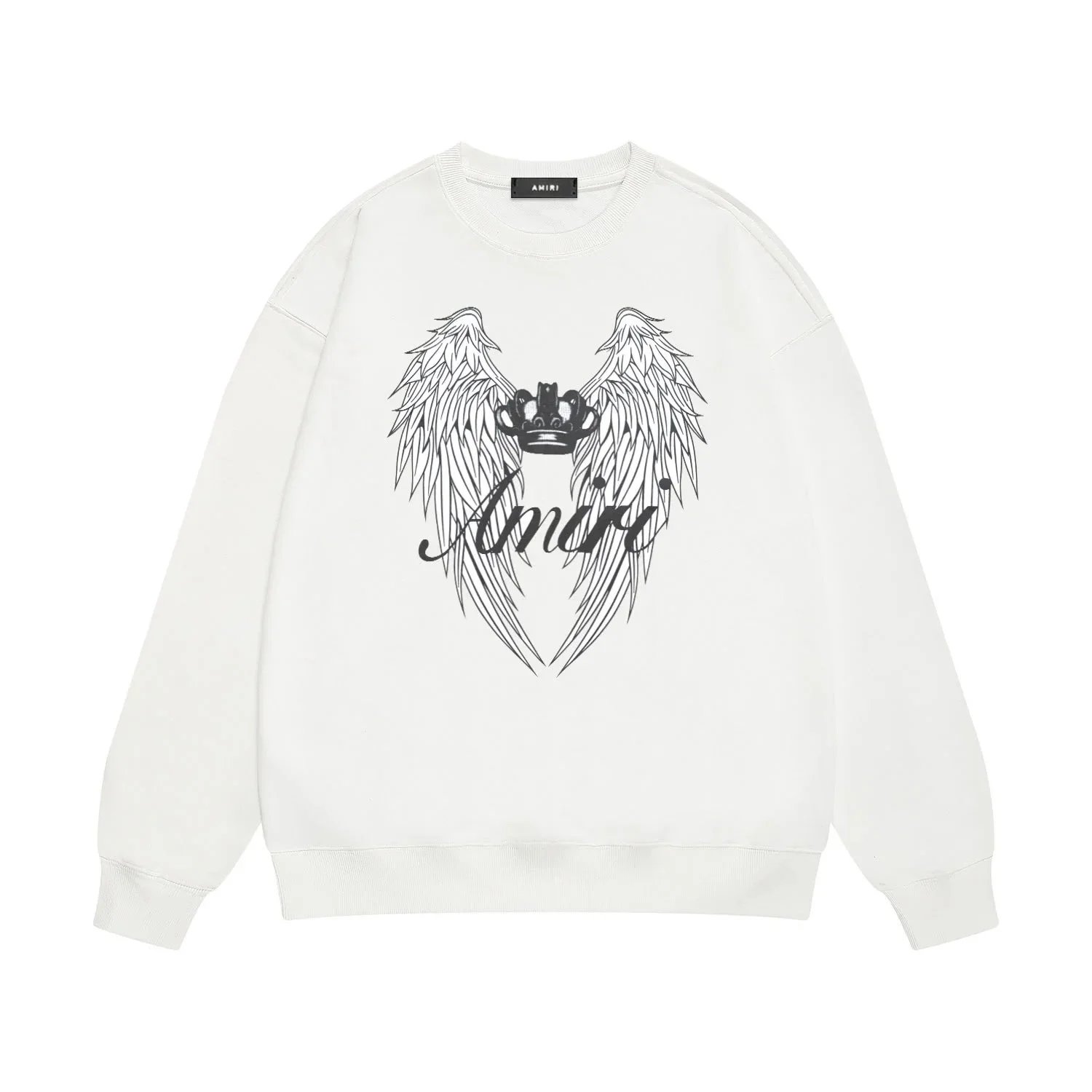 Amiri Records Logo Embroidered Beige Hoodie - 4