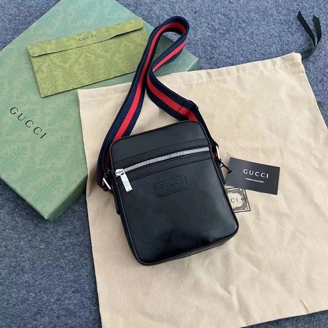 Gucci Ophidia Mini Crossbody Bag Black with Web Strap - 1