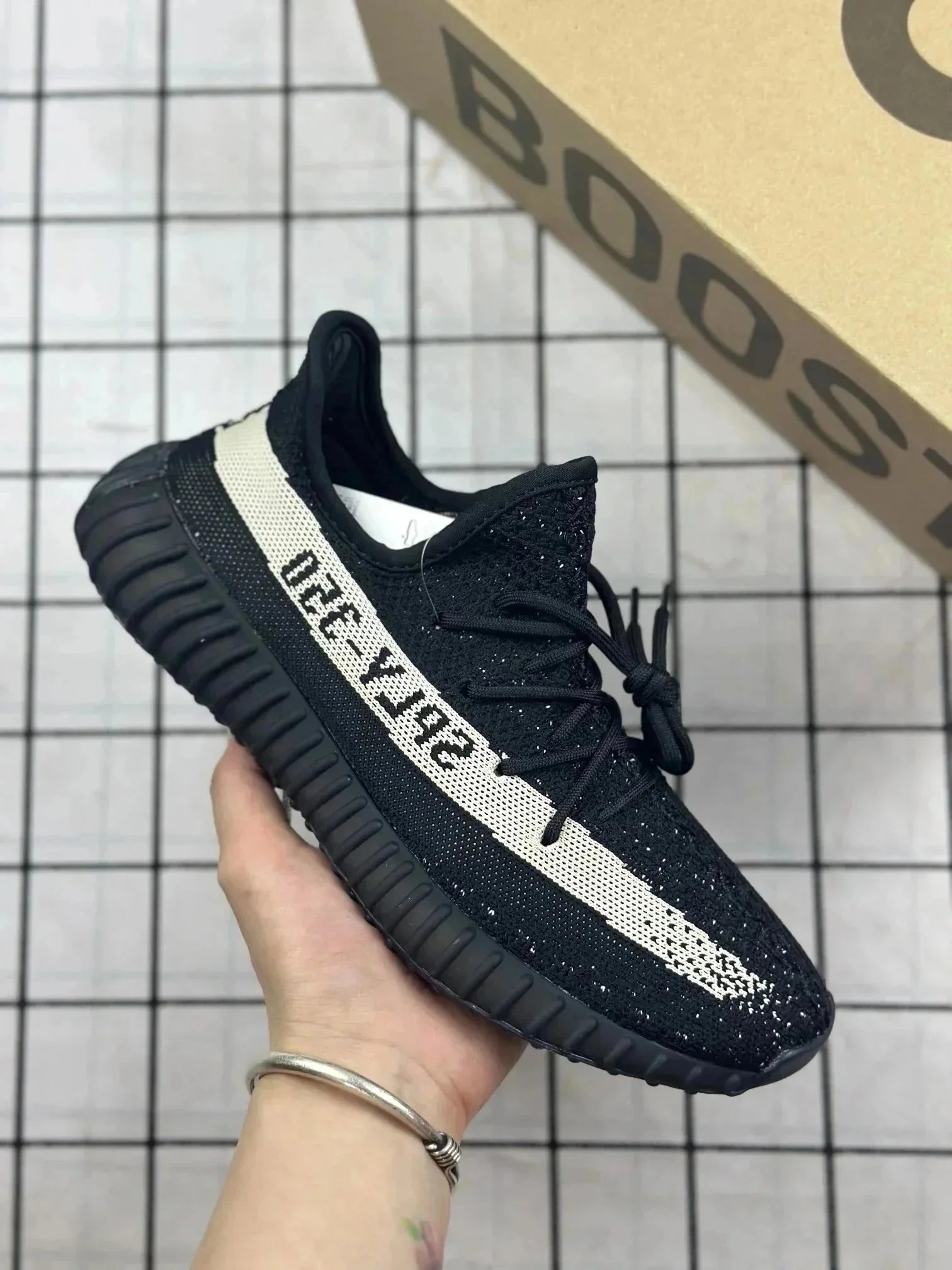 Adidas Yeezy Boost 350 V2 Zebra Black Sneakers - 9