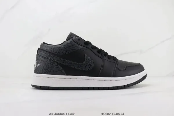 Air Jordan 1 Low Black Elephant Print Sneakers - 1