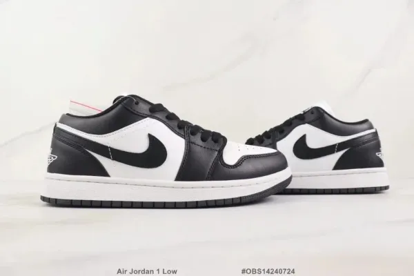 Air Jordan 1 Low Black and White Sneakers - 1
