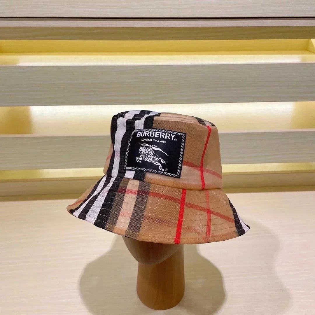 Burberry Classic Check Bucket Hat Beige Plaid Accessories - 6