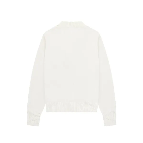 Ami Paris Heart Logo Knit Cardigan White - 3