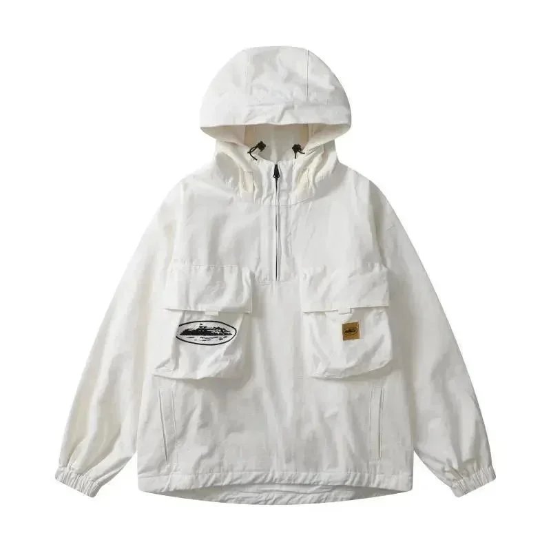 Design Utility Windbreaker Jacket White Outerwear - 1