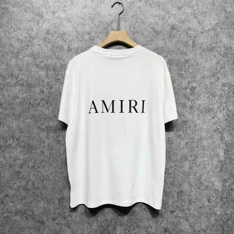 Amiri Logo Embroidered Gray T-Shirt - 5