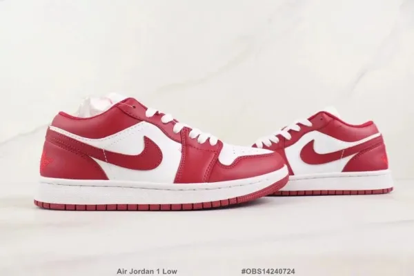 Air Jordan 1 Low University Red White Sneakers - 1