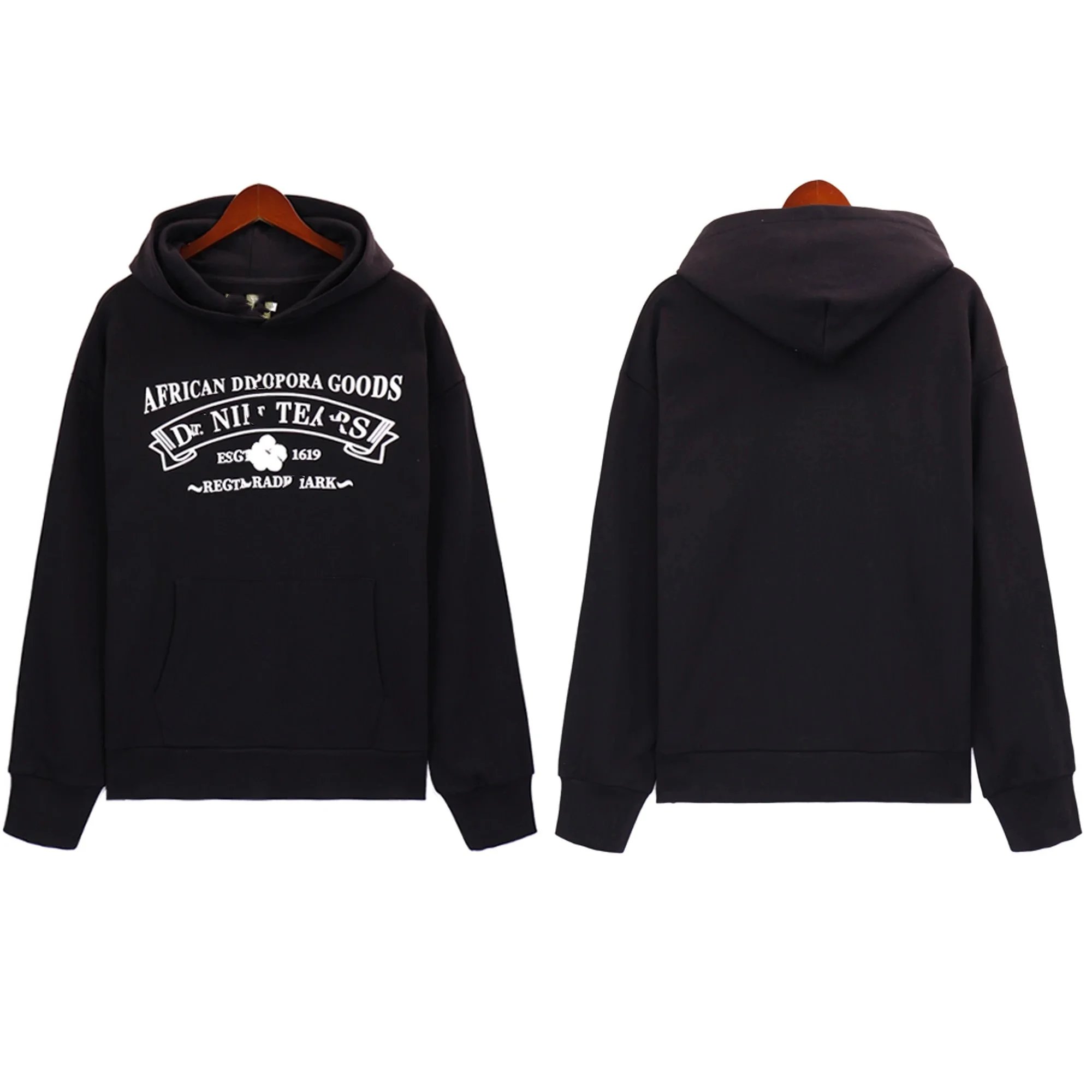 Custom Script Logo Black Hoodie with Gold Embroidery - 6