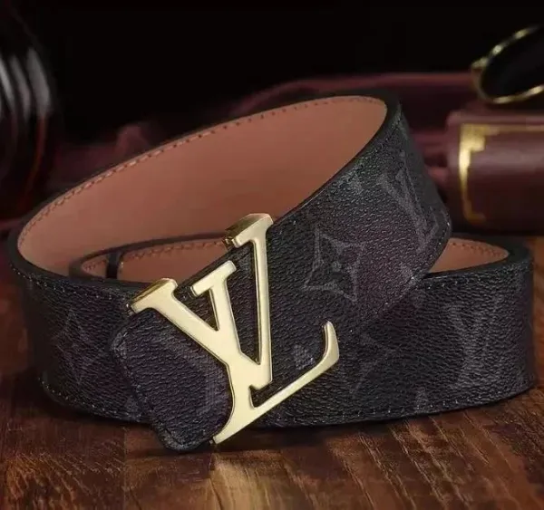 Louis Vuitton Monogram Canvas Reversible Belt Black/Gold Leather Belt - 1