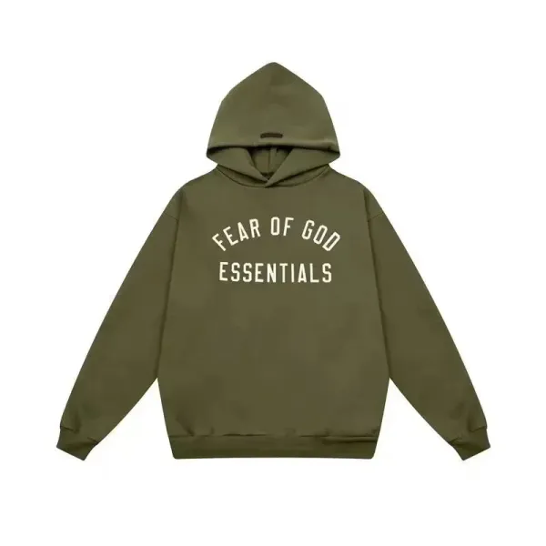 Fear of God Essentials Arch Logo Hoodie Army Green - 1
