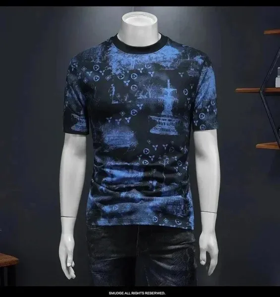 SMUDGE Blue Abstract Print T-Shirt - 1