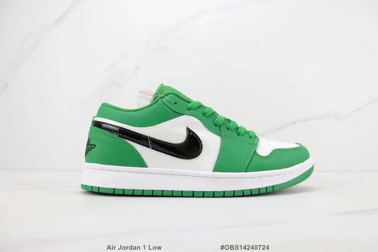 Air Jordan 1 Low Green White Black Sneakers