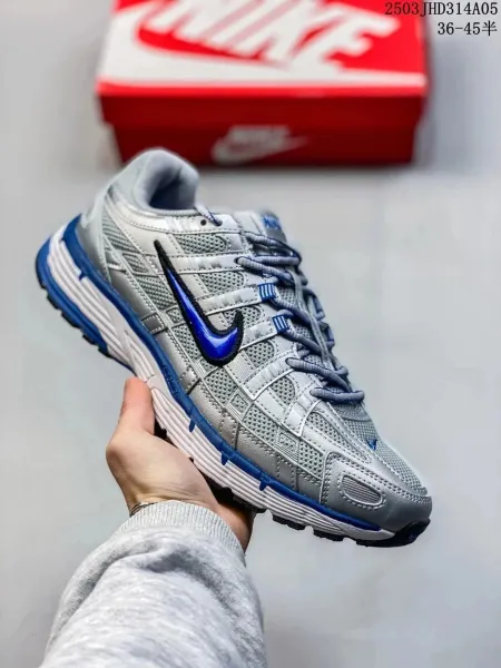 Nike P-6000 Silver Blue Running Shoes - 1
