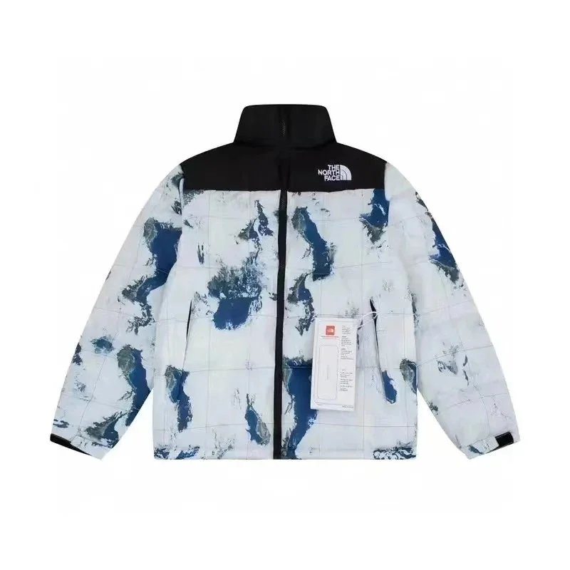 The North Face Mountain Light Jacket White Blue Print Down-Jacket - 1