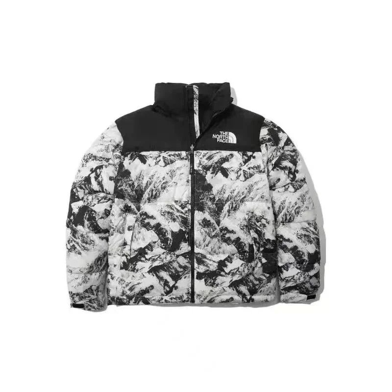 The North Face 1996 Retro Nuptse Mountain Print Black/White Down Jacket - 1