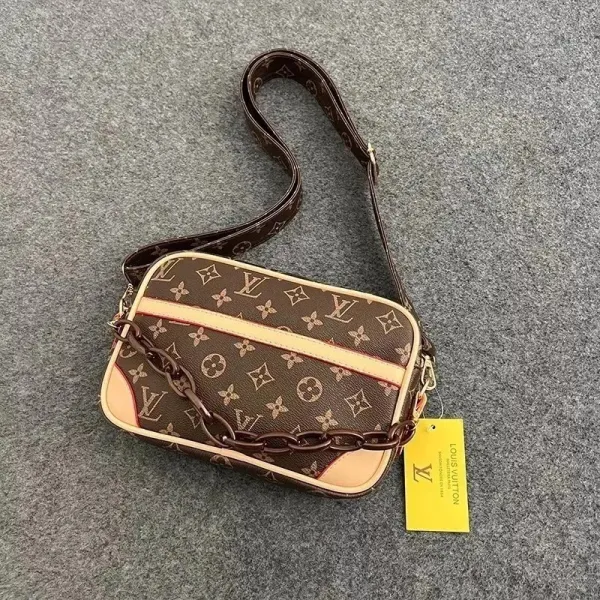 Louis Vuitton Monogram Canvas Chain Crossbody Bag Brown - 1