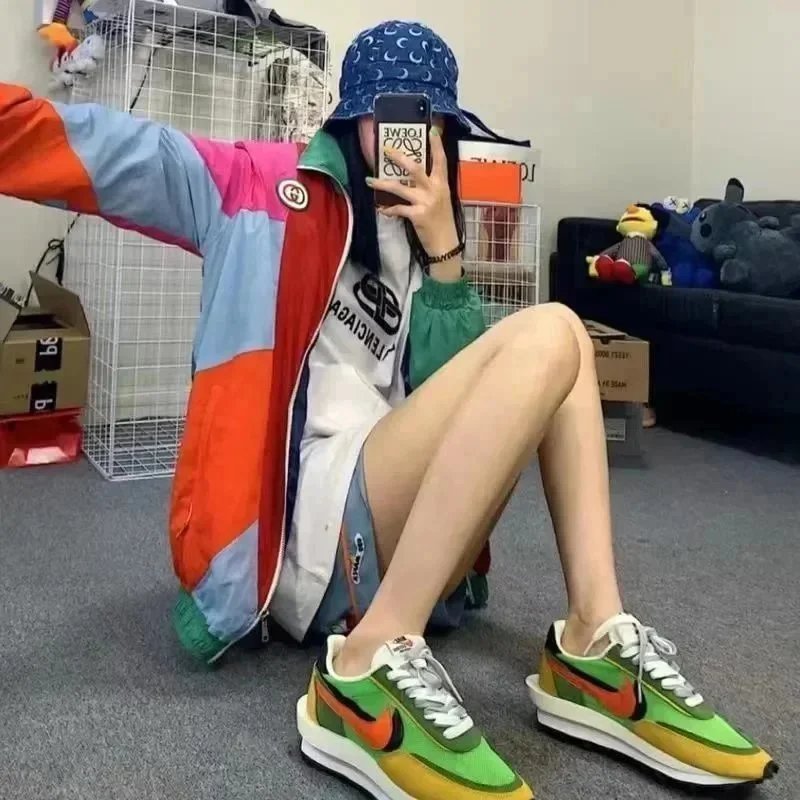 Nike x Sacai VaporWaffle Black Sneakers - 9