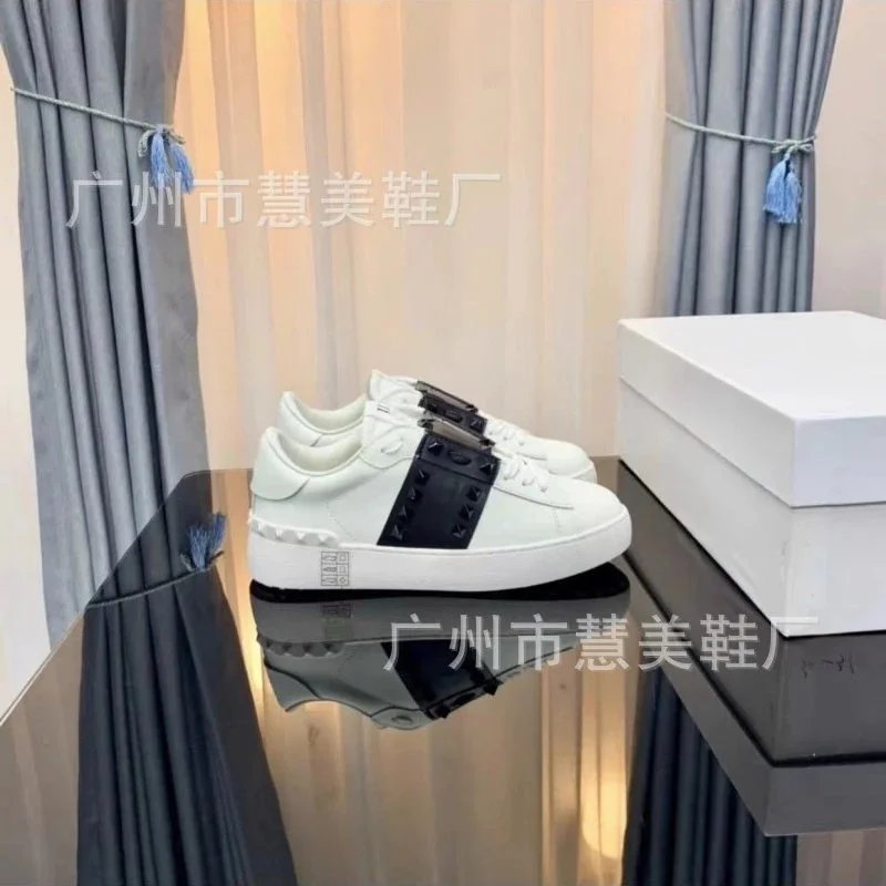 Valentino Rockstud Low-Top White Sneakers - 1