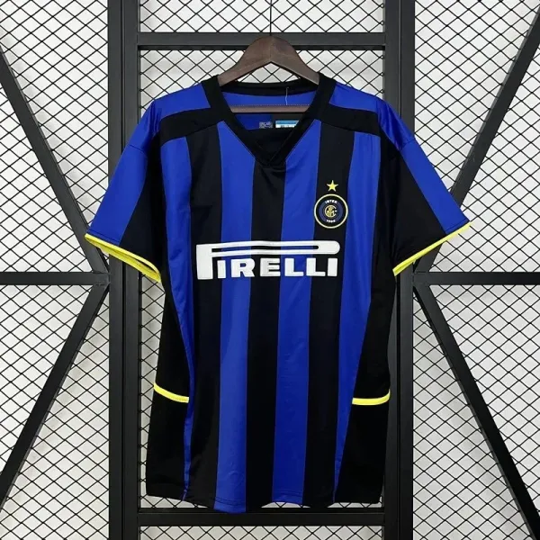 Inter Milan 2007-08 Home Jersey Blue Black Yellow - 1