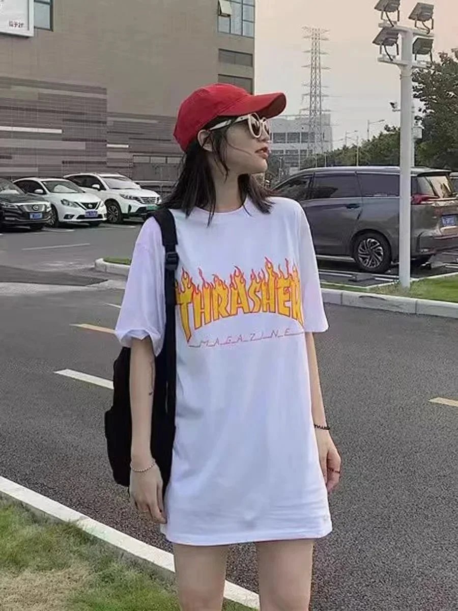 Thrasher Flame Logo Pink T-Shirt - 5
