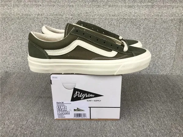 Pilgrim x Vans Style 36 Army Green Canvas Sneakers - 1