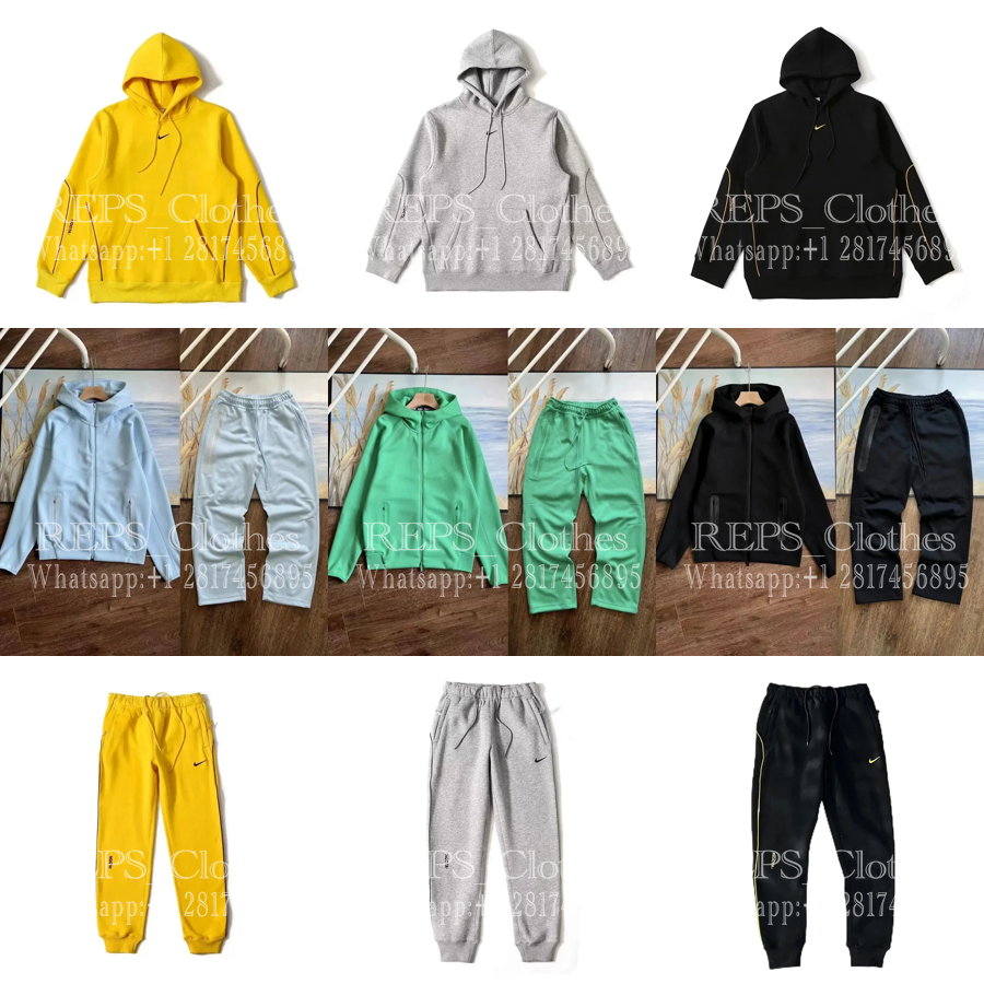 Design Tech-Fleece Hoodie and Sweatpants Set Mint Green Tracksuit - 2