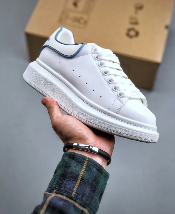 Alexander McQueen Oversized Sneakers White with Holographic Heel Tab Sneakers - 5