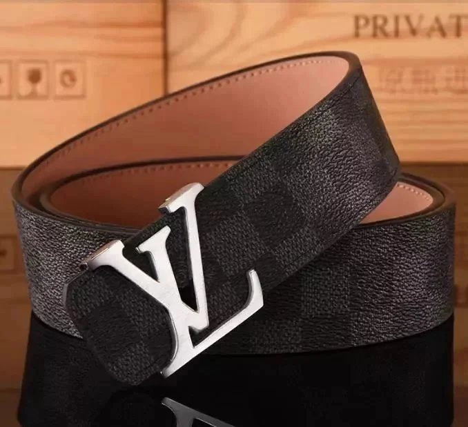 Louis Vuitton Damier Graphite Reversible Belt Black/Beige Leather Belt - 1