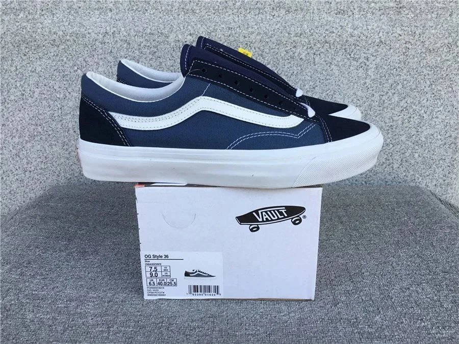 Vans Ward Navy Canvas Slip-On Sneakers - 3
