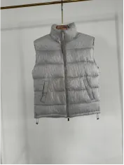 Moncler Down Vest Light Gray Outerwear - 1