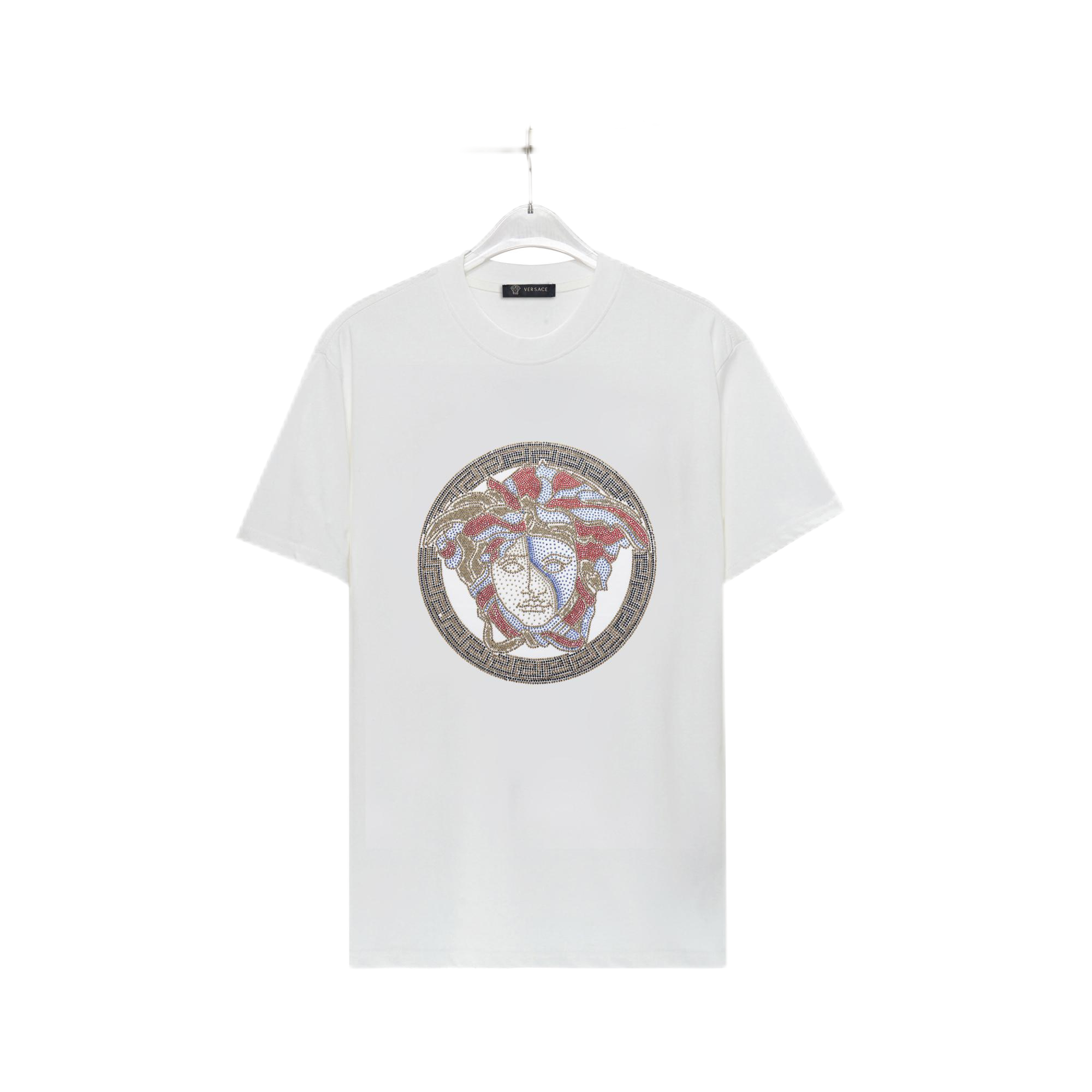 Versace Medusa Crystal-Embellished Black T-Shirt - 11