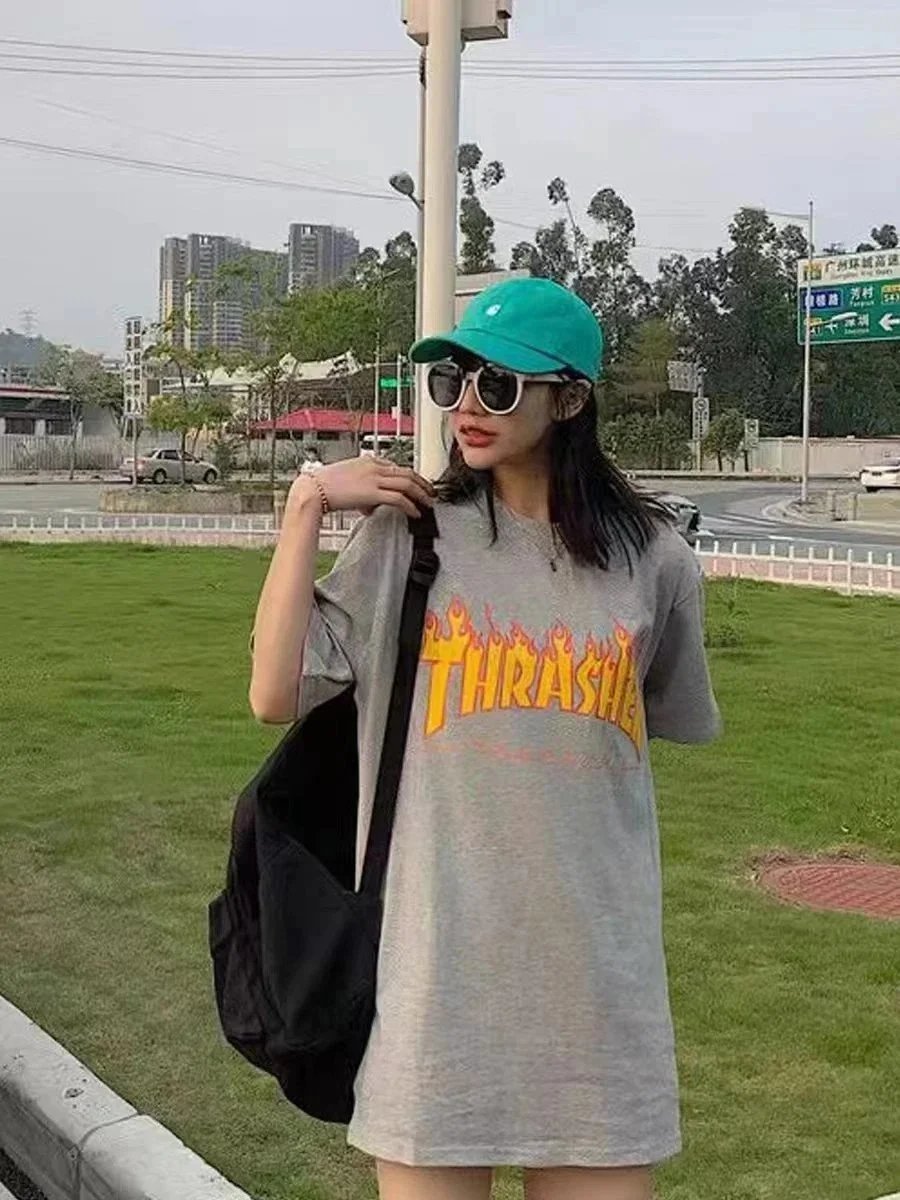 Thrasher Flame Logo Pink T-Shirt - 3