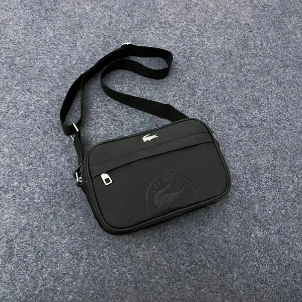 Lacoste Crocodile Logo Crossbody Bag Black - 1