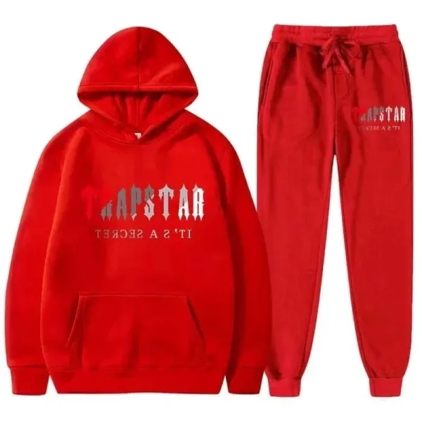 Travstar Trapstar Red Hoodie and Sweatpants Set - 1