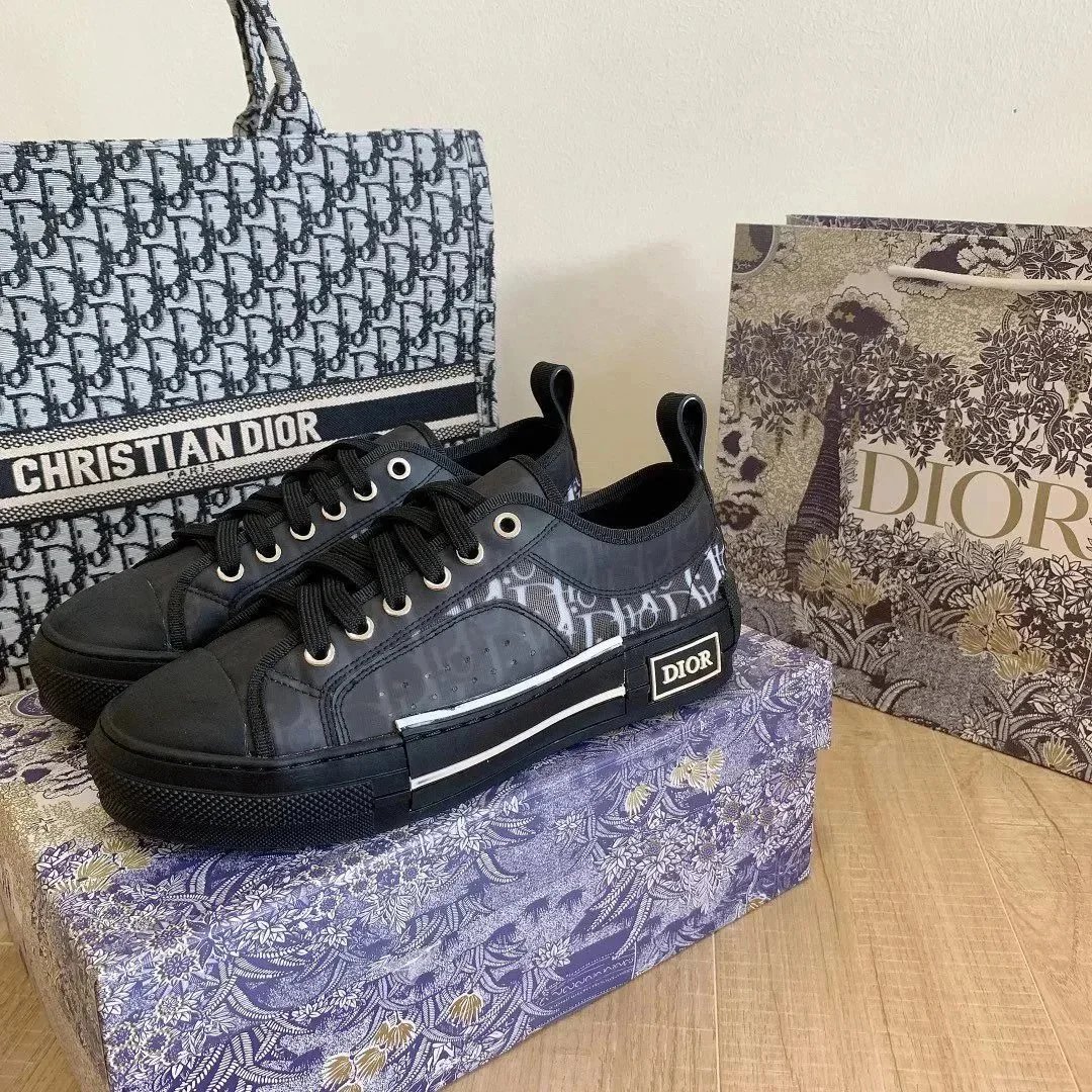 Dior B23 Oblique Print Navy Blue Transparent Sneakers - 5