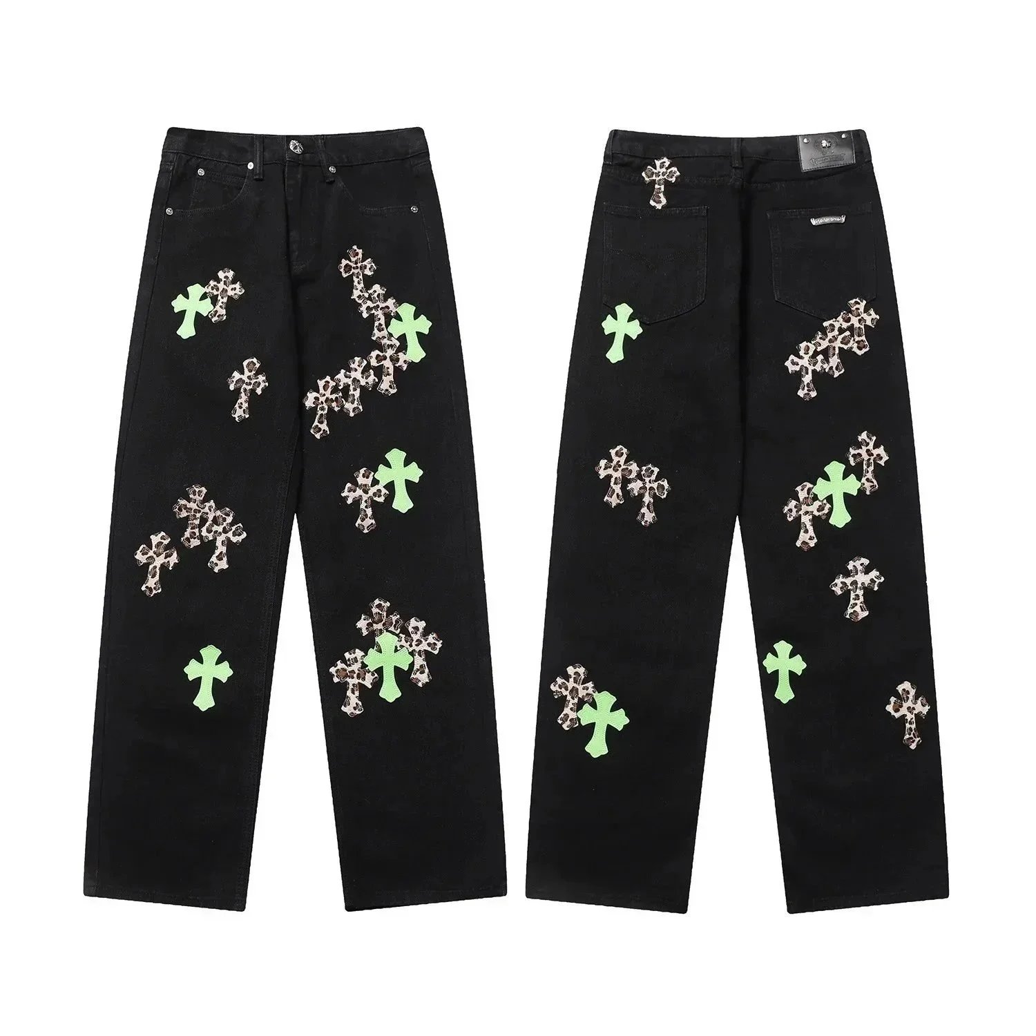 Chrome Hearts Cross Patch Black Jeans - 4