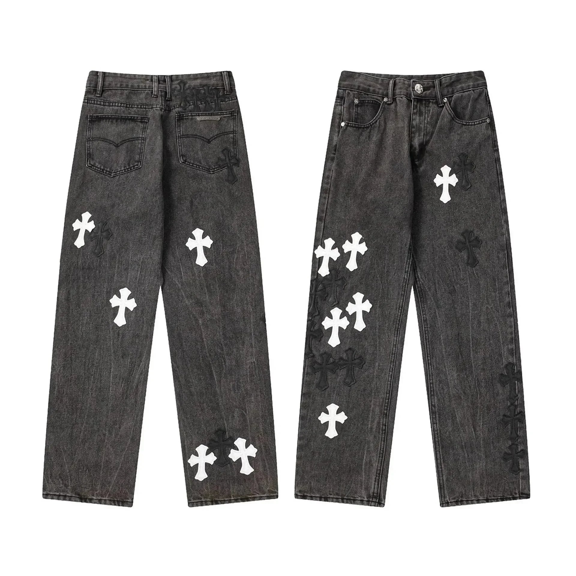 Chrome Hearts Cross Patch Black Jeans - 8
