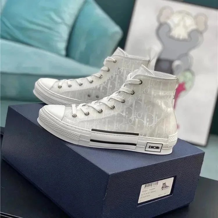Dior B23 Oblique Print Navy Blue Transparent Sneakers - 6