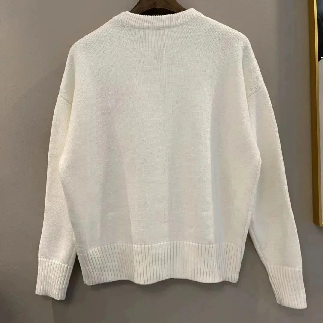 Play Comme des Garçons Heart Logo White Knit Cardigan - 6