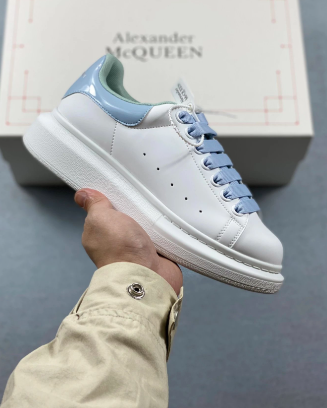 Alexander McQueen Oversized Sneakers White with Holographic Heel Tab Sneakers - 6