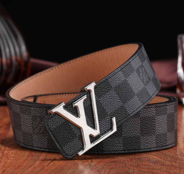 Louis Vuitton Damier Graphite Belt with LV Twist Buckle Black Leather Belt - 10