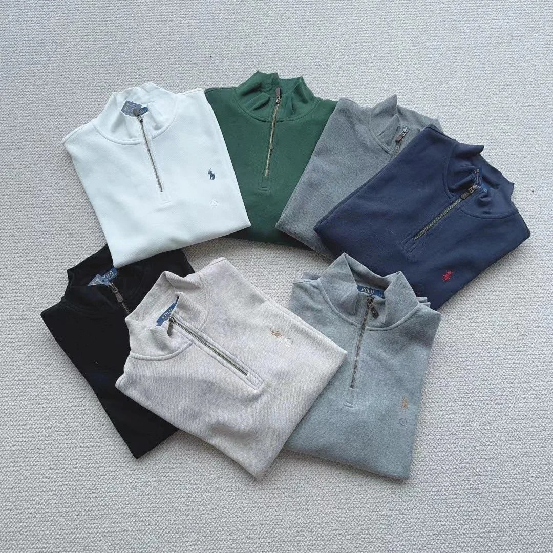Ralph Lauren Polo Bear Half-Zip Sweater Gray - 6