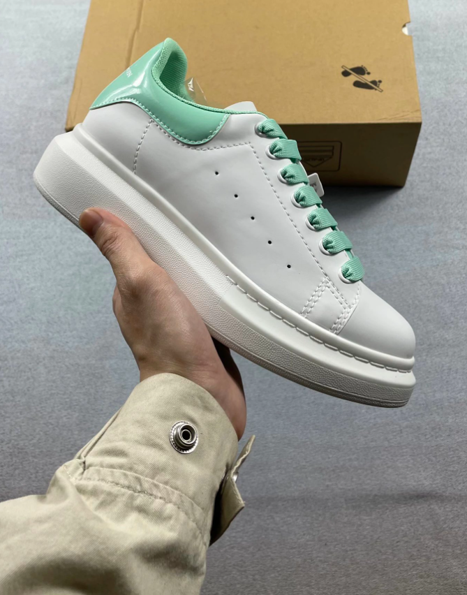 Alexander McQueen Oversized Sneakers White with Holographic Heel Tab Sneakers - 11