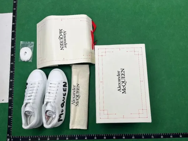 Alexander McQueen Oversized Sneakers Black with Red and Silver Accents Sneakers - 8