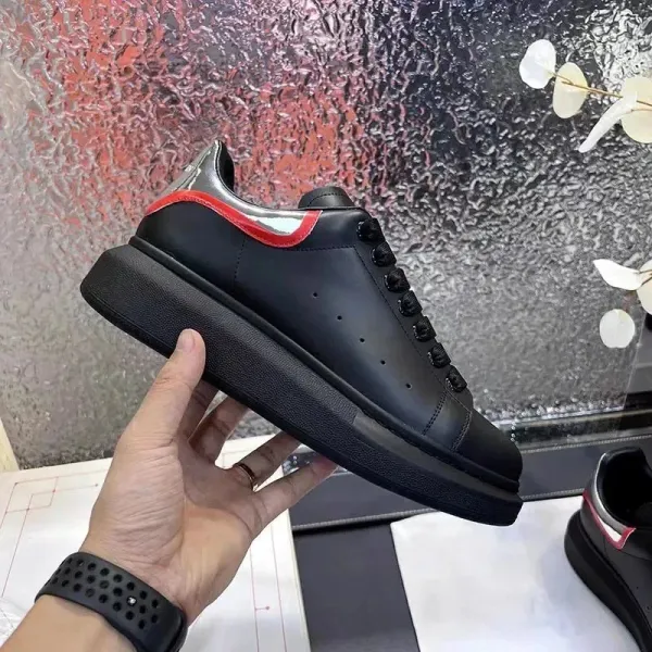 Alexander McQueen Oversized Sneakers Black with Red and Silver Accents Sneakers - 1