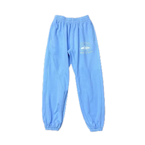 Corteiz Logo Embroidered Light Blue Sweatpants - 1