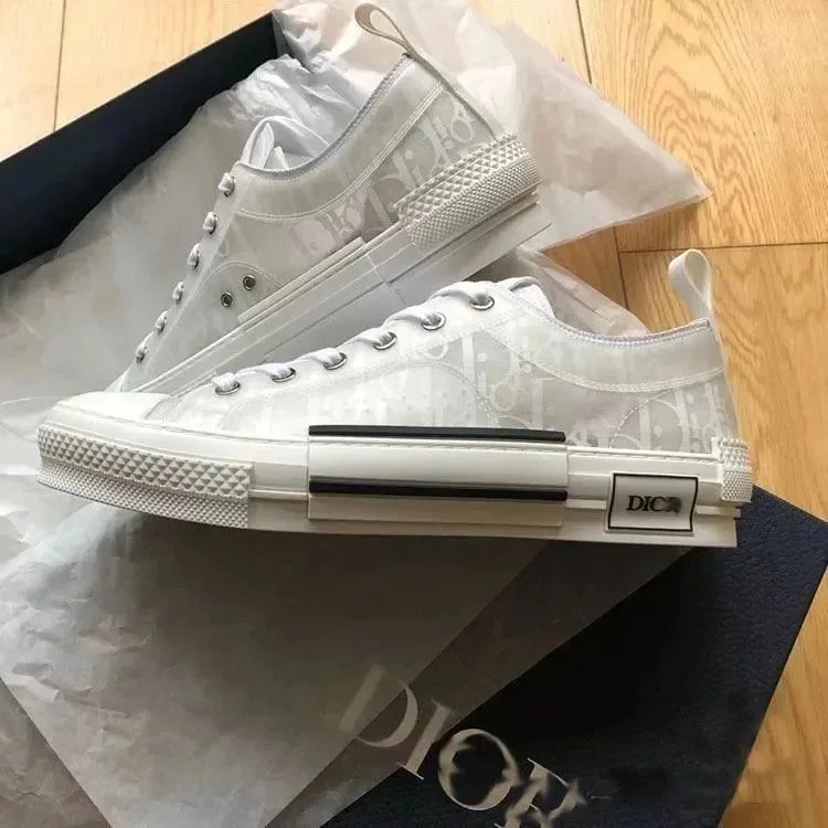 Dior B23 Oblique Print Navy Blue Transparent Sneakers - 7