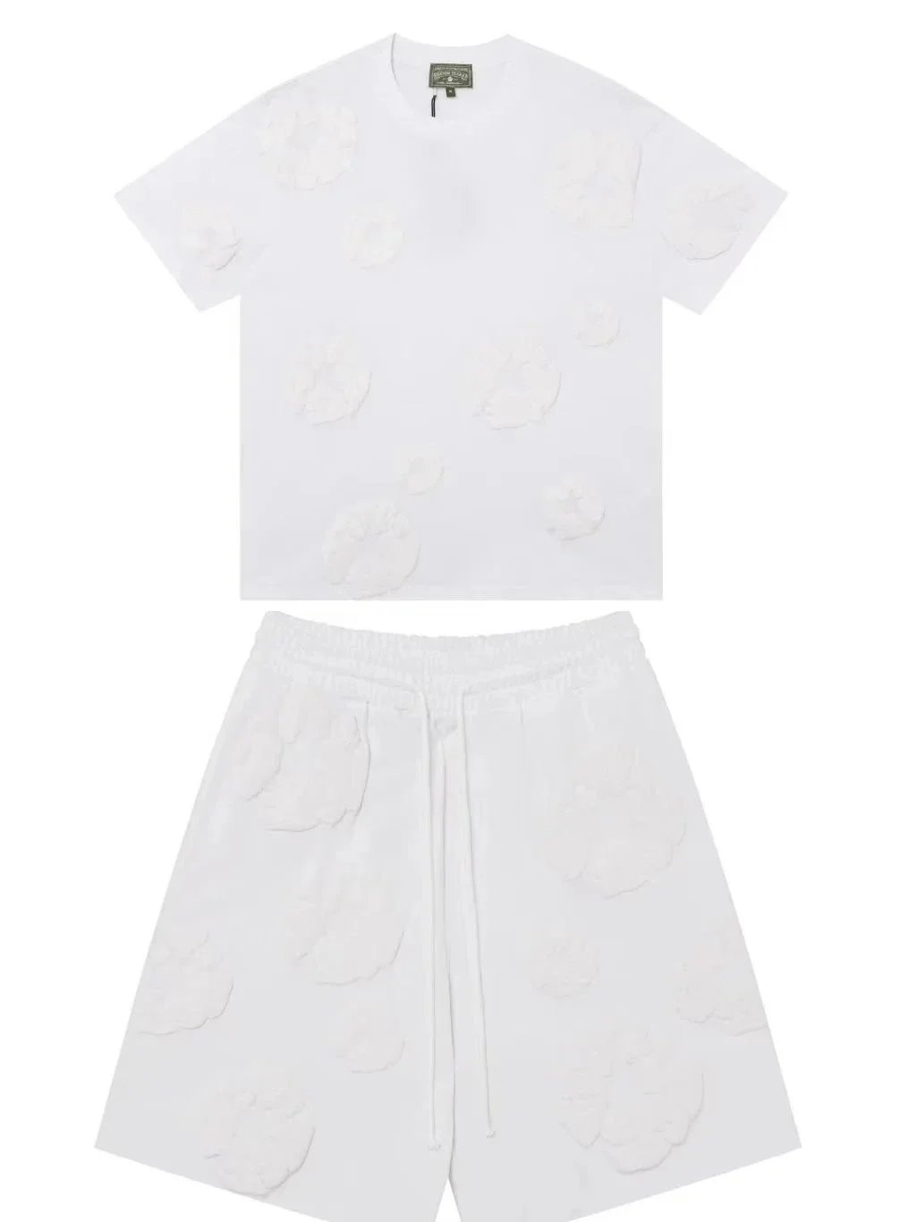 Gallery Dept. Floral Embroidered White Set T-Shirt and Shorts - 1