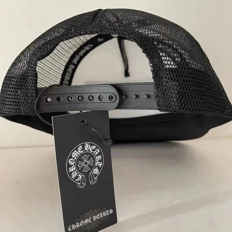 Chrome Hearts Lip Patch Trucker Hat Black/White Baseball Cap - 8