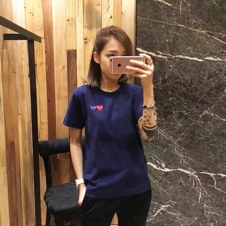Play Comme des Garçons Red Heart Navy T-Shirt - 3