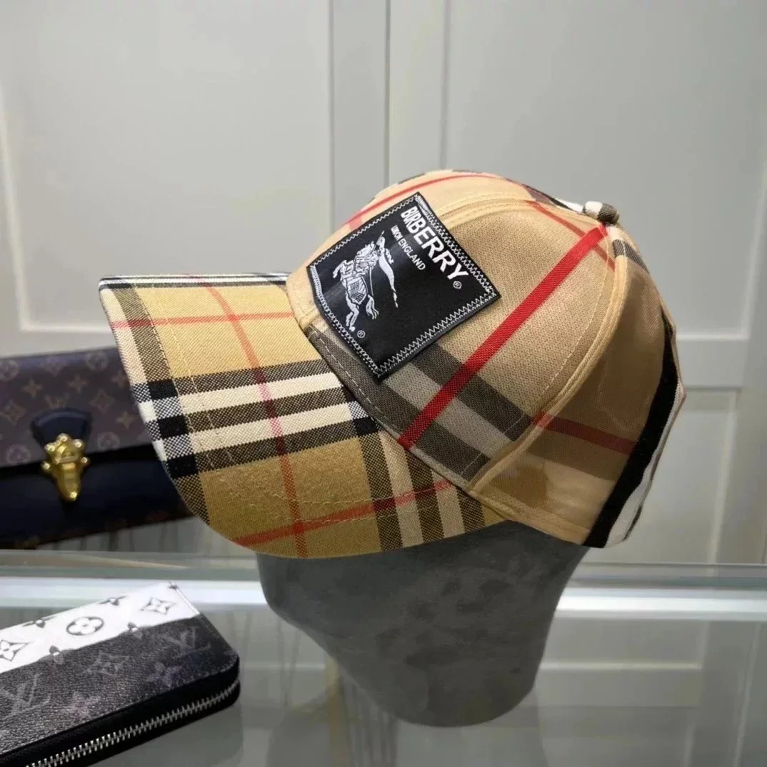 Burberry Vintage Check Bucket Hat Beige Plaid Accessories - 9